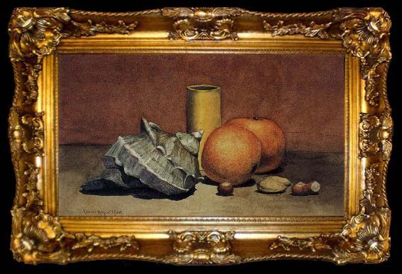 framed  Hirst, Claude Raguet Seashell,Oranges and Nuts, ta009-2